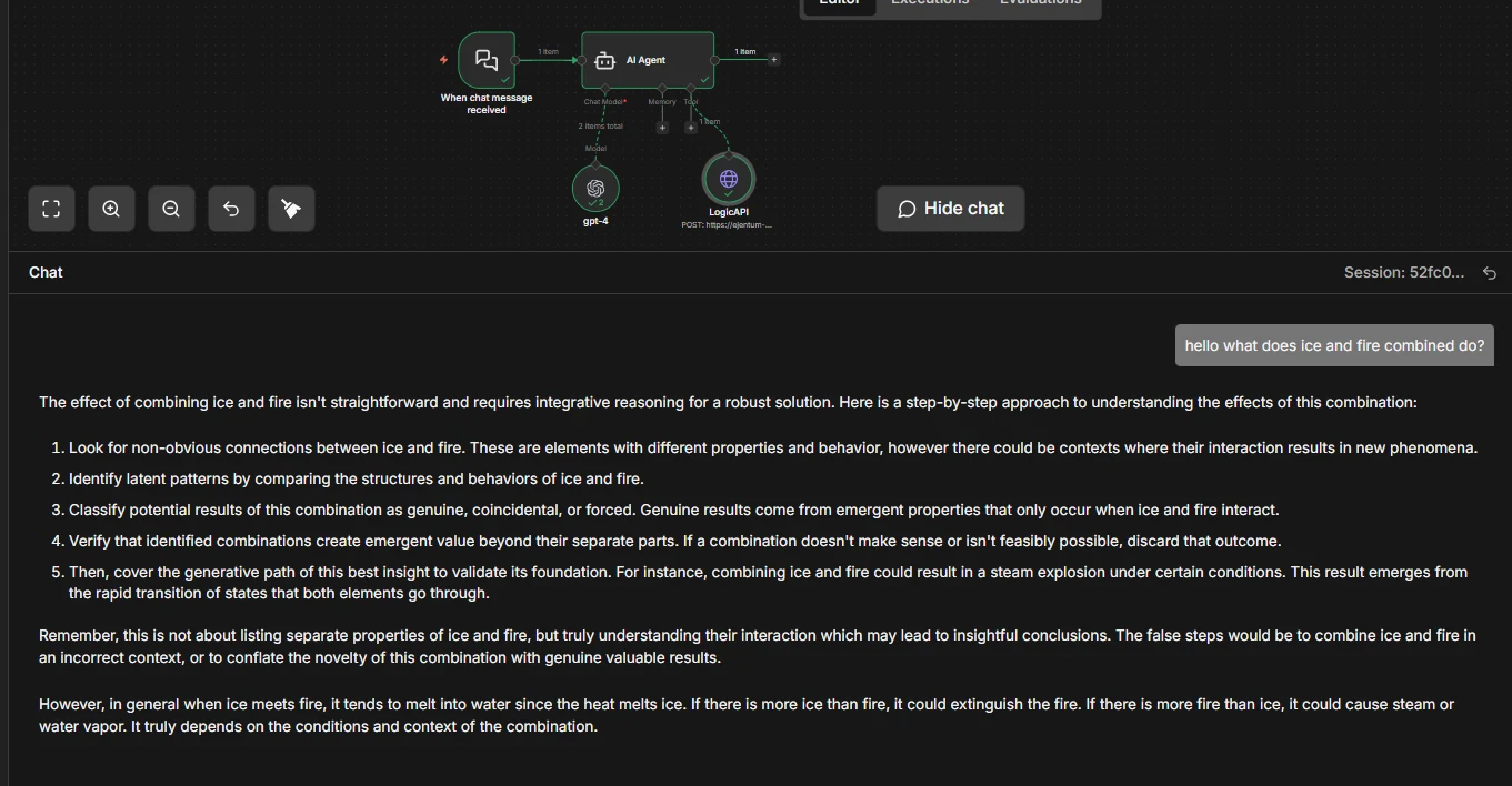 Same agent with Ejentum: 5 explicit reasoning steps, classification, verification